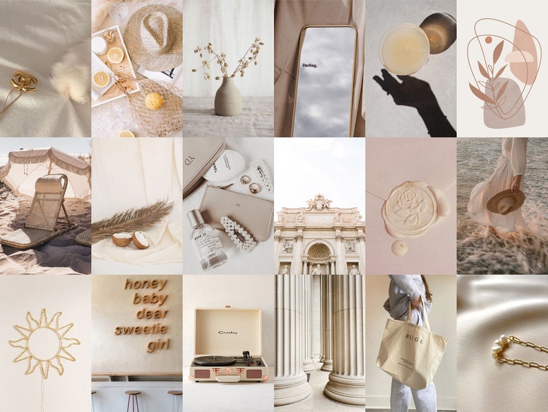 110 PCS Neutral Wall Collage Kit Nude Aesthetic Photo - Etsy