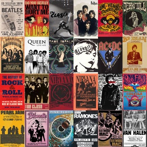 330 PCS Vintage Concert Poster Retro Punk & Classic (Instant Download ...