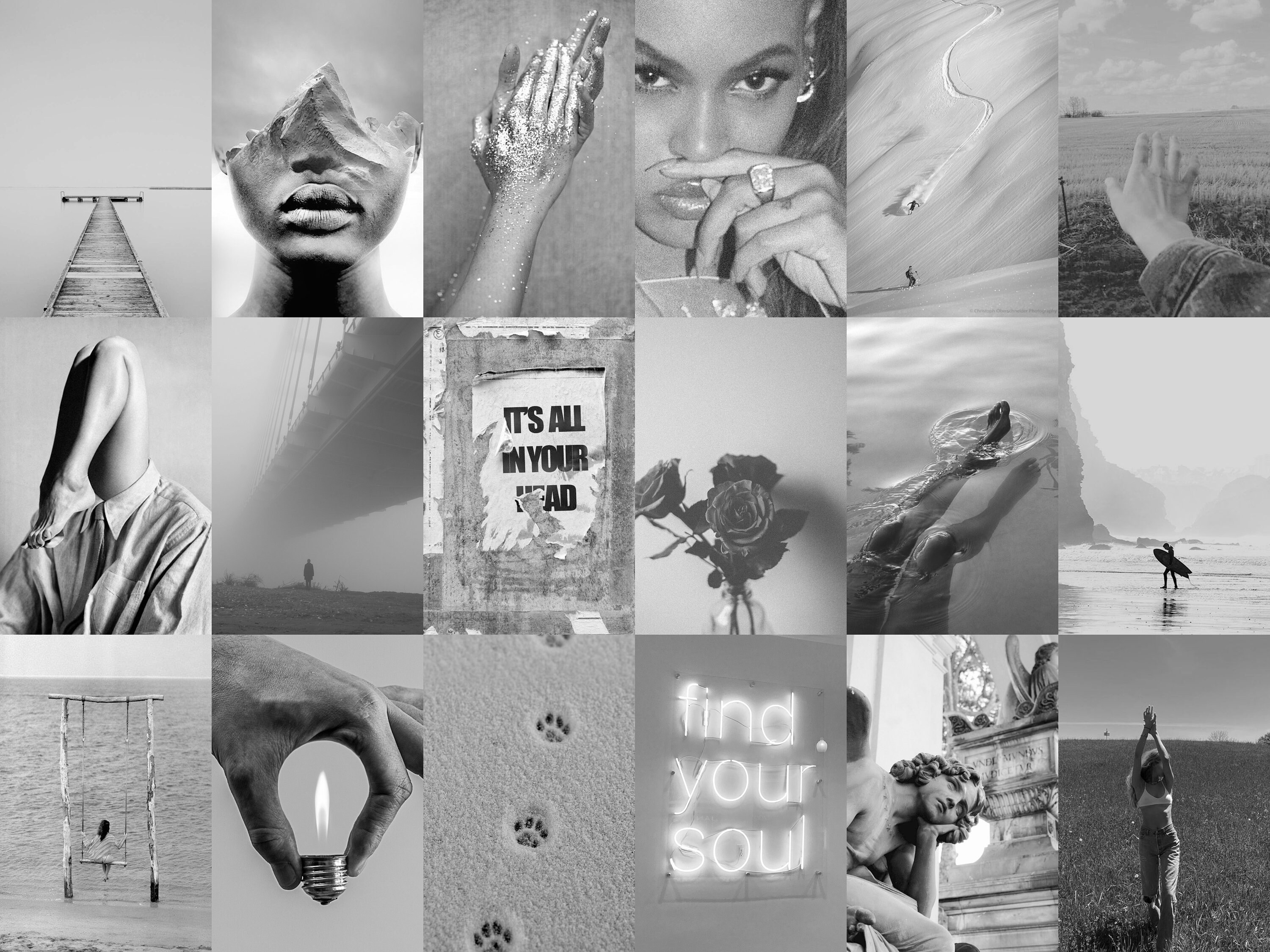 110 PCS Grey Wall Collage Kit Soft Gray Aesthetic Photo Etsy