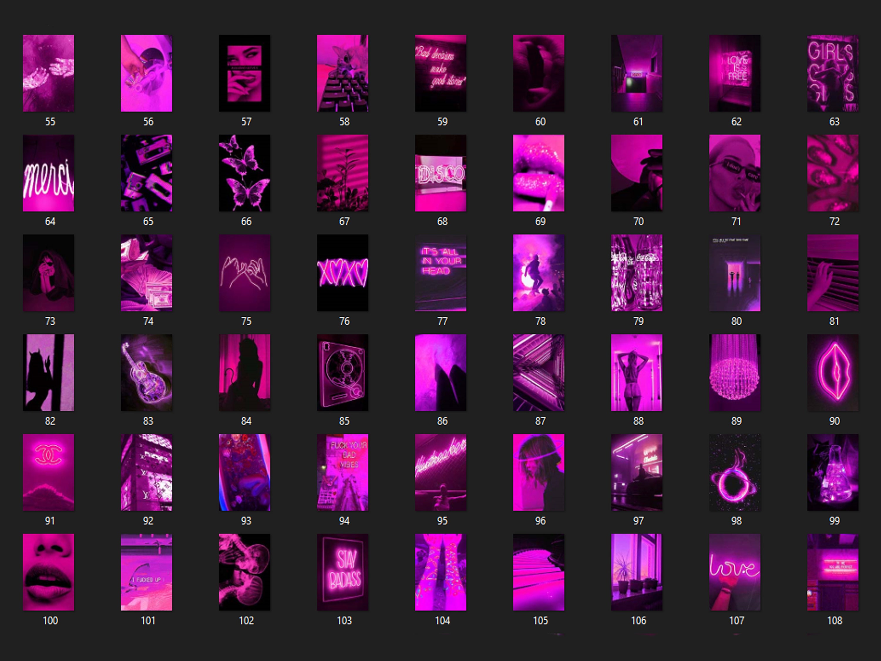 180 PCS Neon Pink Wall Collage Kit Boujee Pink Art - Etsy UK