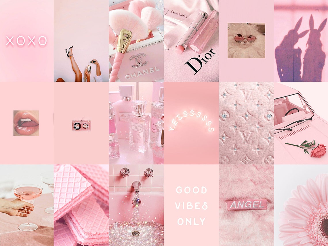 127 PCS / Blush Pink Wall Collage Kit / Light Pink Aesthetic Etsy