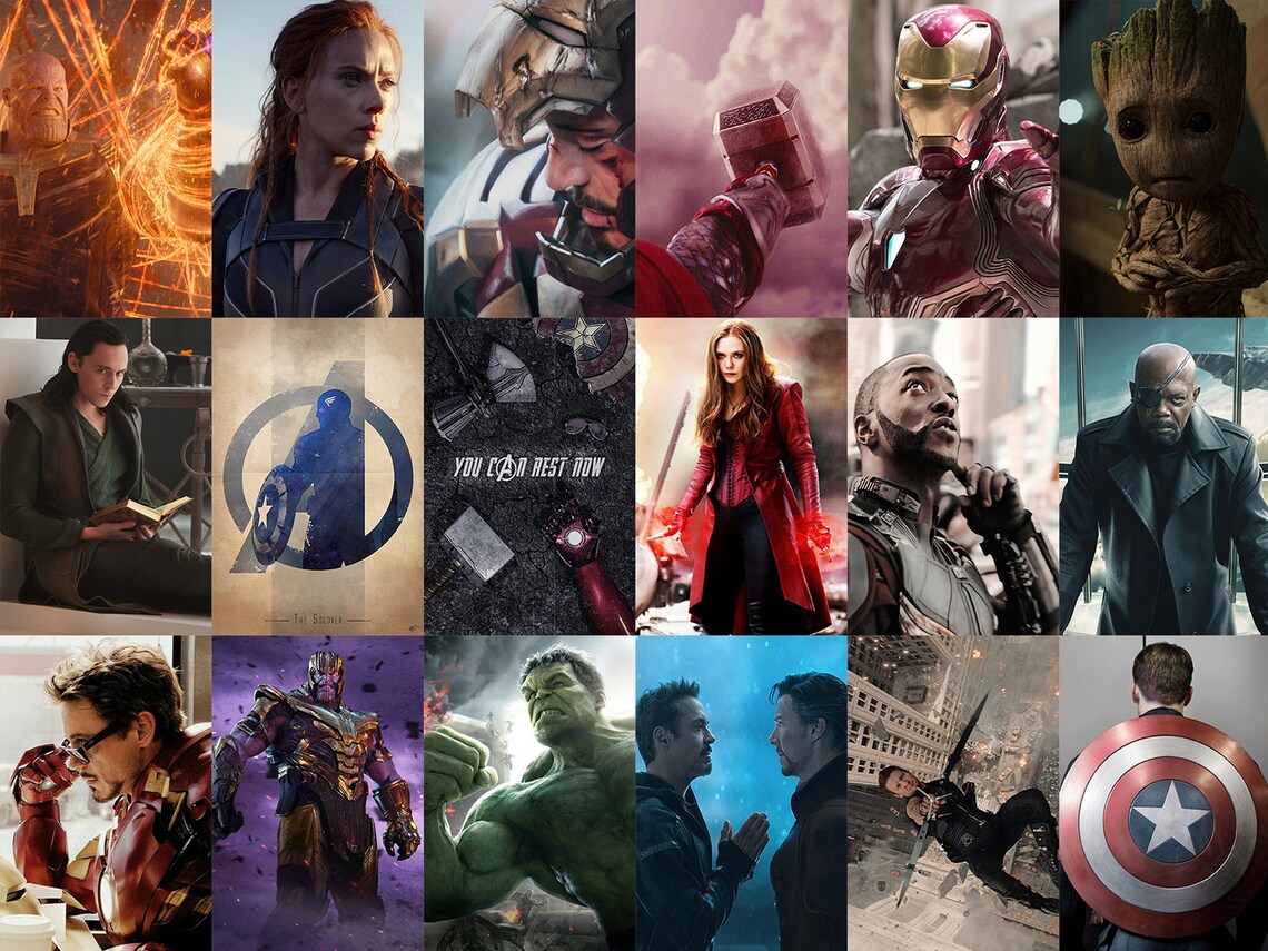 125 PCS Avengers Wall Collage Kit Marvel Aesthetic Photo Etsy