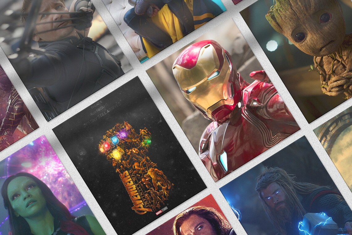 100 PCS 8.5''x11'' Avengers Wall Collage Kit Etsy