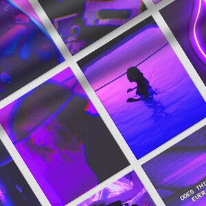 105 PCS 8.5''x11'' Neon Purple Wall Collage - Etsy