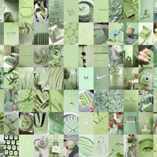 Sage Green Wall Collage Kit Botanical Matcha Aesthetic Photo - Etsy ...