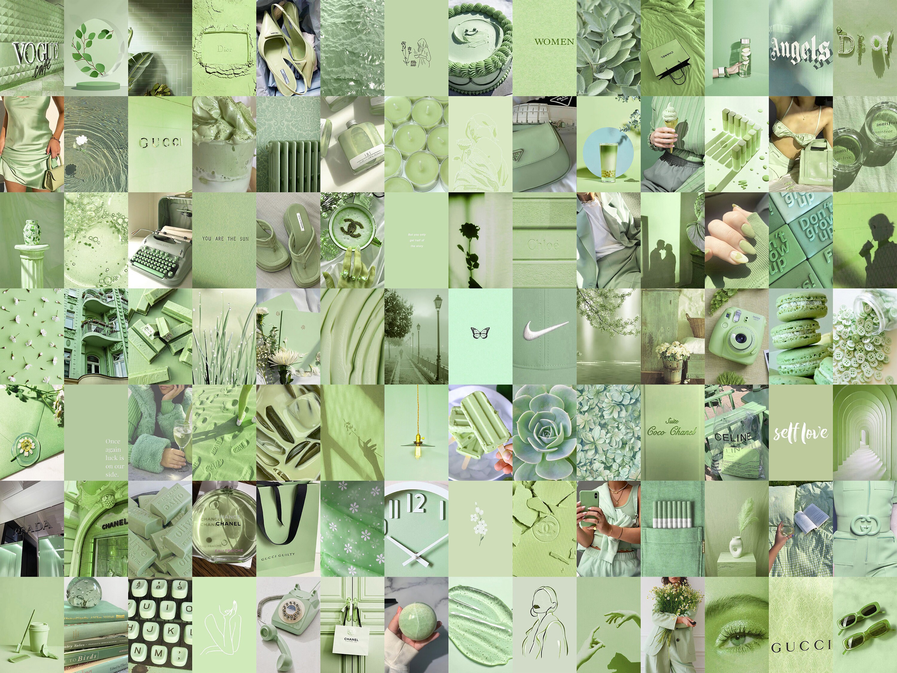 Sage Green Collage Wallpapers  Wallpaper Cave