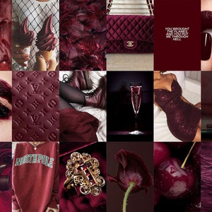 105 PCS Burgundy Red Wall Collage Kit Dark Red Aesthetic Photo - Etsy