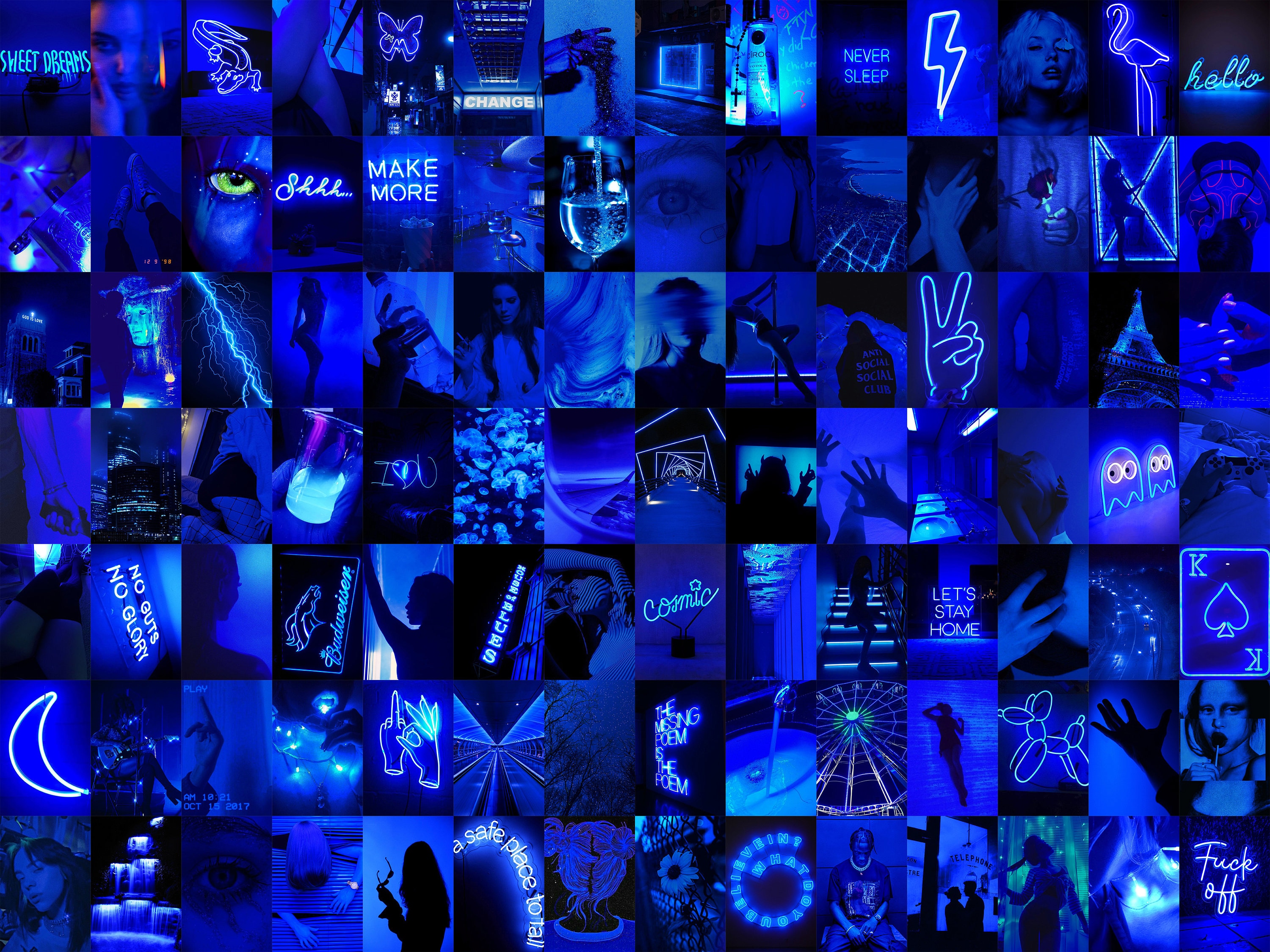 Best Neon Blue Aesthetic Wallpaper Collage Pictures vrogue.co