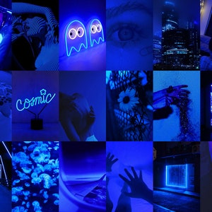 110 PCS Euphoria Blue Wall Collage Kit Blue Neon Aesthetic - Etsy