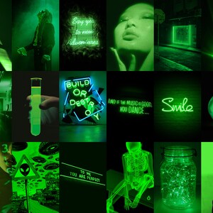 105 PCS Euphoria Green Wall Collage Kit Green Neon (Instant Download ...