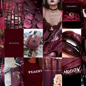 105 PCS Burgundy Red Wall Collage Kit Dark Red Aesthetic Photo - Etsy