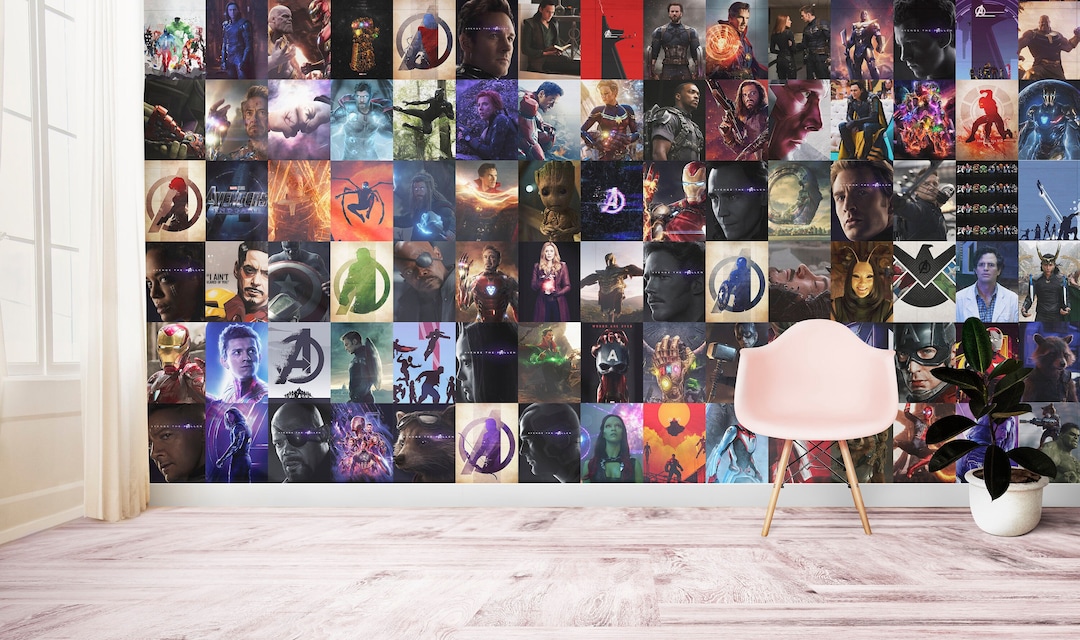 100 PCS 8.5''x11'' Avengers Wall Collage Kit Etsy