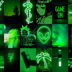 105 PCS Euphoria Green Wall Collage Kit Green Neon Aesthetic - Etsy