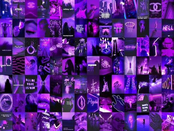 177 PCS Euphoria Purple Wall Collage Kit Purple Neon Aesthetic