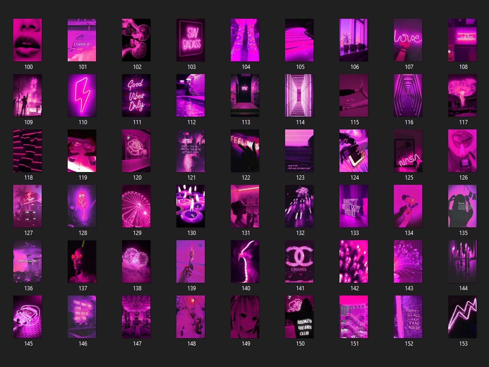 180 PCS Neon Pink Wall Collage Kit Boujee Pink Art Etsy UK