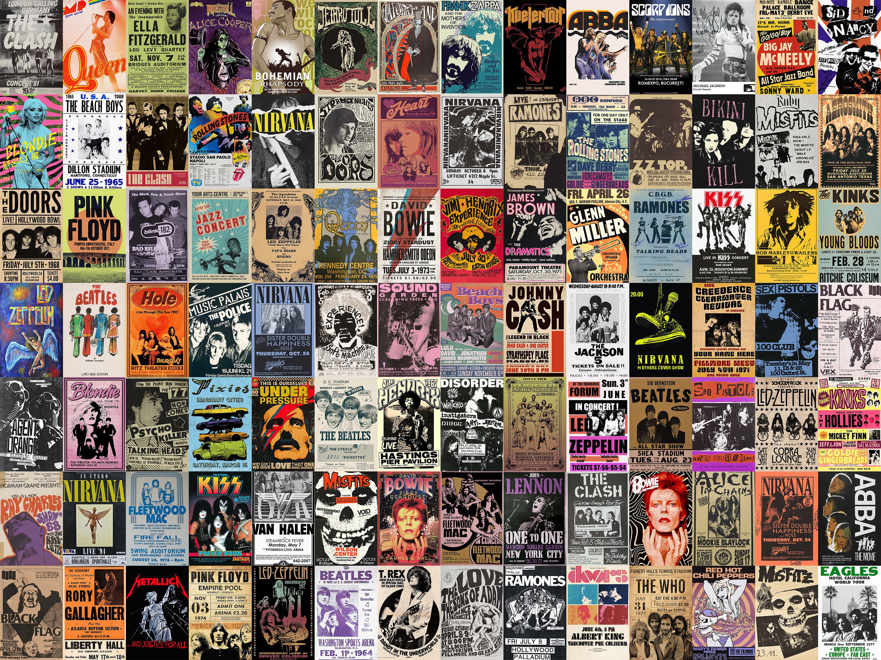 330 PCS Vintage Concert Poster Retro Punk & Classic Rock - Etsy