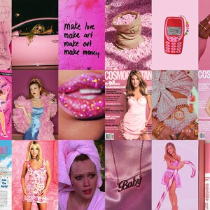 100 PCS Boujee Pink 90s 2000s Wall Collage Kit Y2K Pink - Etsy