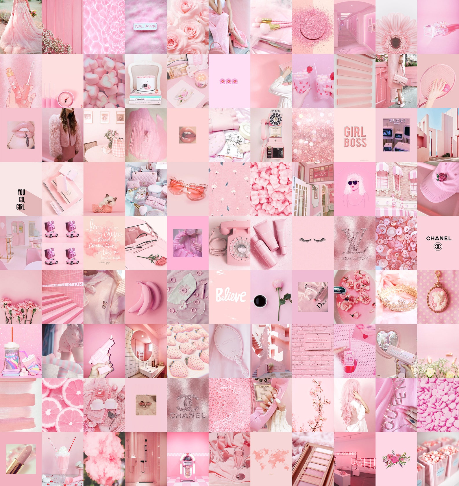 102 PCS 8.5''x11'' Blush Pink Wall Collage - Etsy