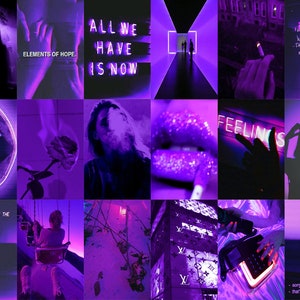 177 PCS Euphoria Purple Wall Collage Kit Purple Neon Aesthetic Photo ...