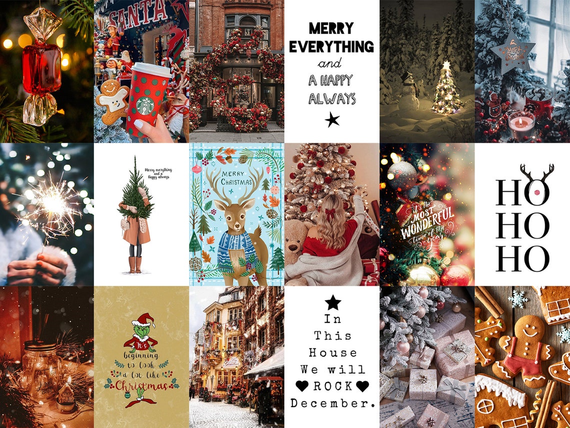 105 PCS Christmas Wall Collage Kit Xmas Aesthetic Photo Etsy