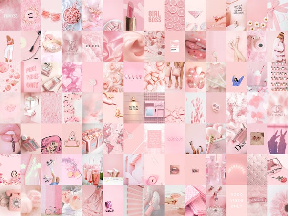 127 PCS Blush Pink Wall Collage Kit Light Pink Aesthetic | Etsy