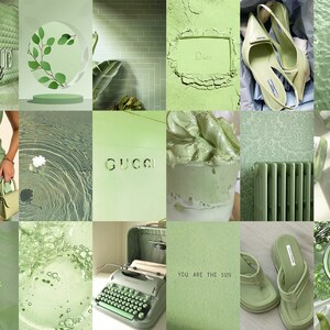 125 PCS Sage Green Wall Collage Kit Botanical Matcha (Instant Download ...