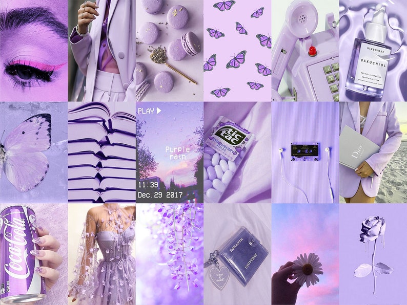 115 PCS Lavender Purple Wall Collage Kit Soft Purple - Etsy