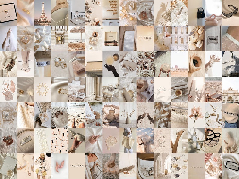 110 PCS | Neutral Wall Collage Kit | Nude Aesthetic Photo Collage Prints | Boujee Muted Room Decor | Neutral Vsco Kit (DIGITAL DOWNLOAD) 4x6 