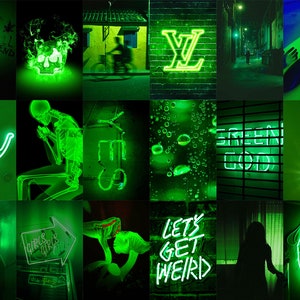 105 PCS Euphoria Green Wall Collage Kit Green Neon Aesthetic - Etsy
