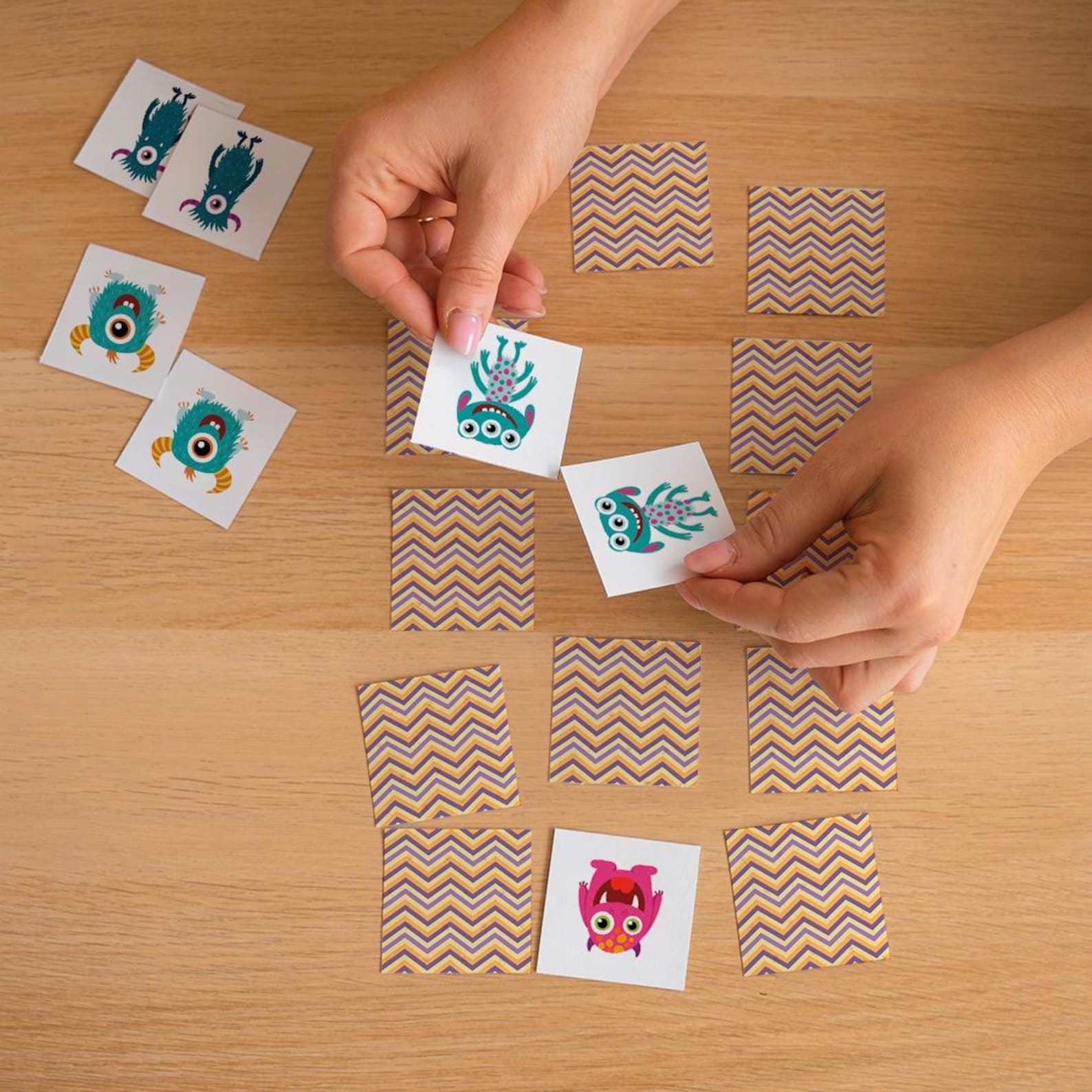 Monsters Memory Game, Printable Visual Memory Game, Printable Monster ...