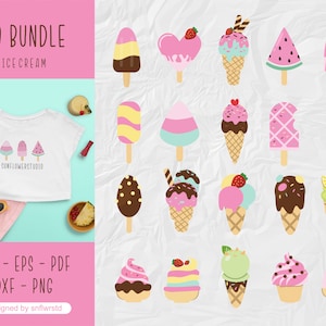 Eistüte svg, Eis Bundle svg, Süße Eiscreme svg, Süßer Sommer Clipart, Sommerparty svg, Sommer svg, Eis für Cricut