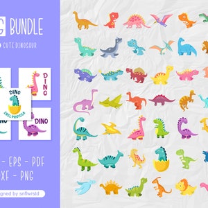 Dinosaur svg, T-rex, Stegosaurus, Brontosaurus, Jurassic Clipart, Dinosaur clipart, Babdy Dinosaur svg, Dinosaur Bundle svg for Cricut