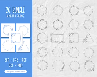 Couronne svg bundle, Couronne de mariage, Couronne de feuille de laurier svg, Couronne florale svg, Couronne de ferme, Nom de famille Monogram Couronne pour Cricut