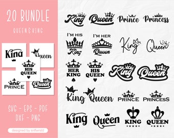 Reina y Rey SVG, Rey SVG, Reina SVG, Rey Reina SVG, Su Rey SVG, Su Reina SVG, Corona de Rey SVG, Corona SVG para Cricut
