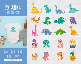Dinosaur SVG, Dinosaur Vector, Dinosaurs Clipart, Baby Dinosaur Svg, Jurassic Clipart, T-rex Clipart, Dinosaur Bundle svg for Cricut
