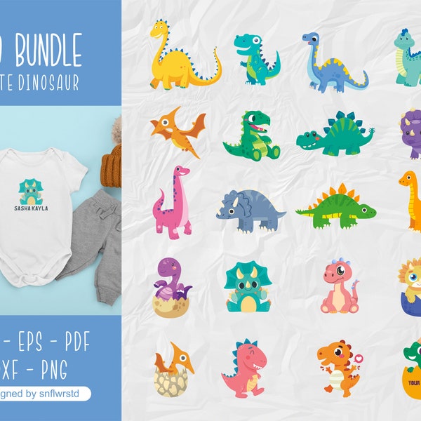 Dinosaur SVG, Dinosaur Vector, Dinosaurs Clipart, Baby Dinosaur Svg, Jurassic Clipart, T-rex Clipart, Dinosaur Bundle svg for Cricut