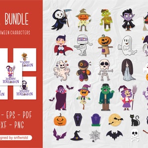 Halloween character svg, Bundle movie svg, Halloween svg, Halloween clipart cut files, File characters for Cricut and Silhouette