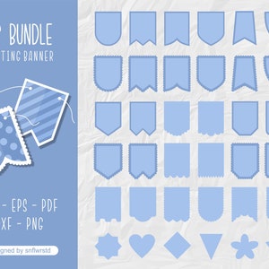 Bunting Banner svg, Banner Girlande Geburtstagsparty, Jakobsmuschel Banner, Bannervorlage svg, Wimpelkette Bundle svg, Wimpelkette svg für Cricut