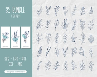 Hojas svg, Hojas clipart, Divisores de hojas svg, Hojas divisor svg, Dibujado a mano svg, Vine svg, Divisores de hojas svg, Paquete de hojas para Cricut