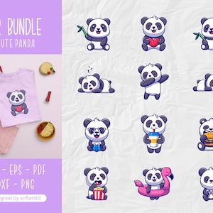 Panda svg, pacote Panda svg, rosto de panda svg, cabeça de panda svg, monograma de panda svg, clipart de panda, vetor de panda, panda fofo svg para Cricut