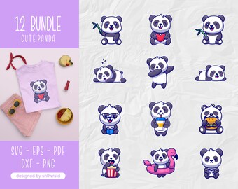 Panda svg, Panda svg bundle, Panda face svg, Panda head svg, Panda monogram svg, Panda clipart, Vector Panda, Cute panda svg for Cricut