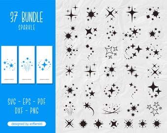 Sparkle svg, Sparkle Bundle svg, Sparkle Clipart, Star sparkle svg, Star Moon svg, Sparkle cut file, Sparkle star silhouette svg for Cricut