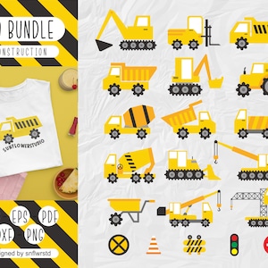 Construção SVG, caminhões Svg, escavadeira Svg, caminhão basculante Svg, escavadeira svg, pacote de construção svg, crianças svg, caminhão clipart para Cricut