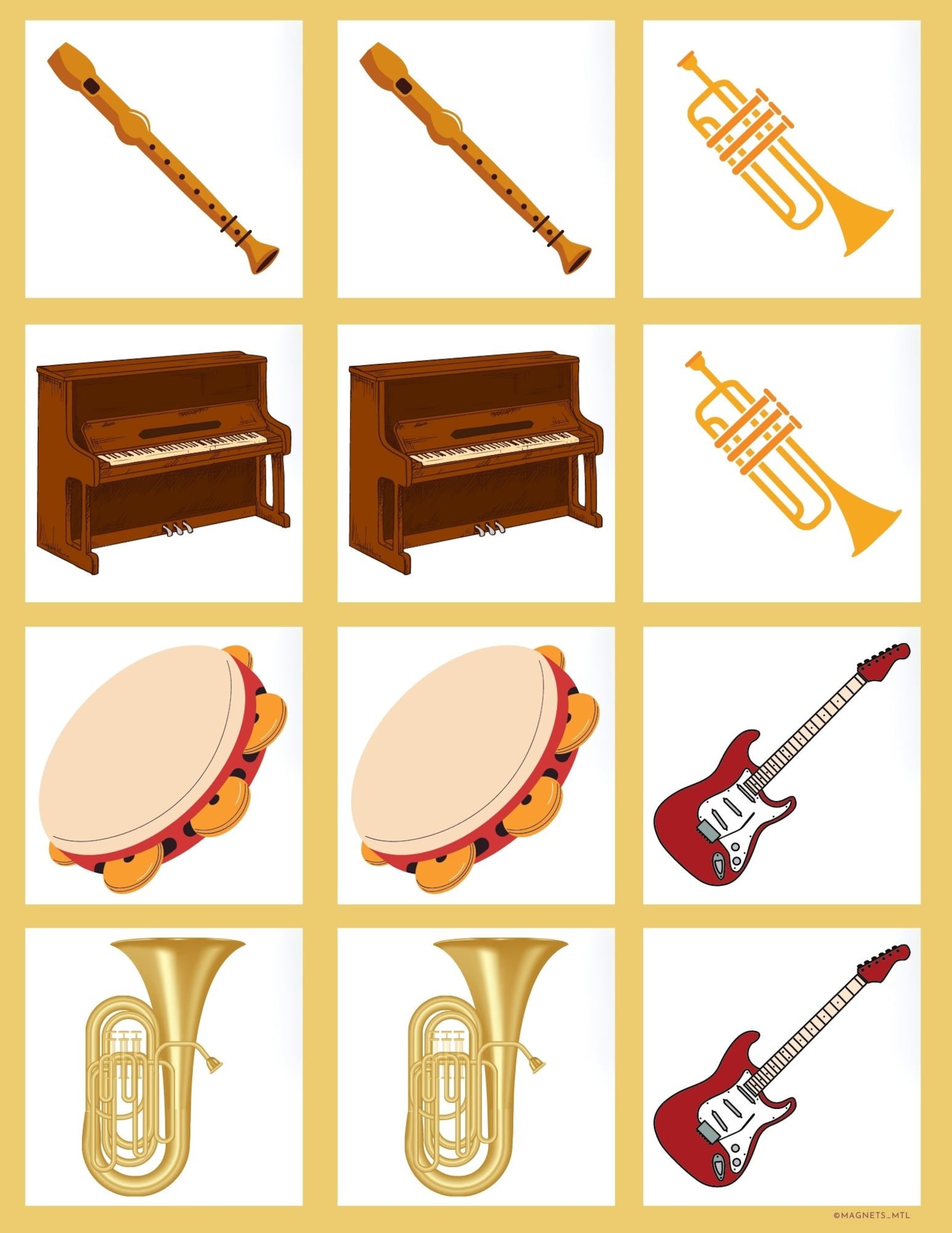 Digital Download Musical Instruments Memory Game Play and Etsy