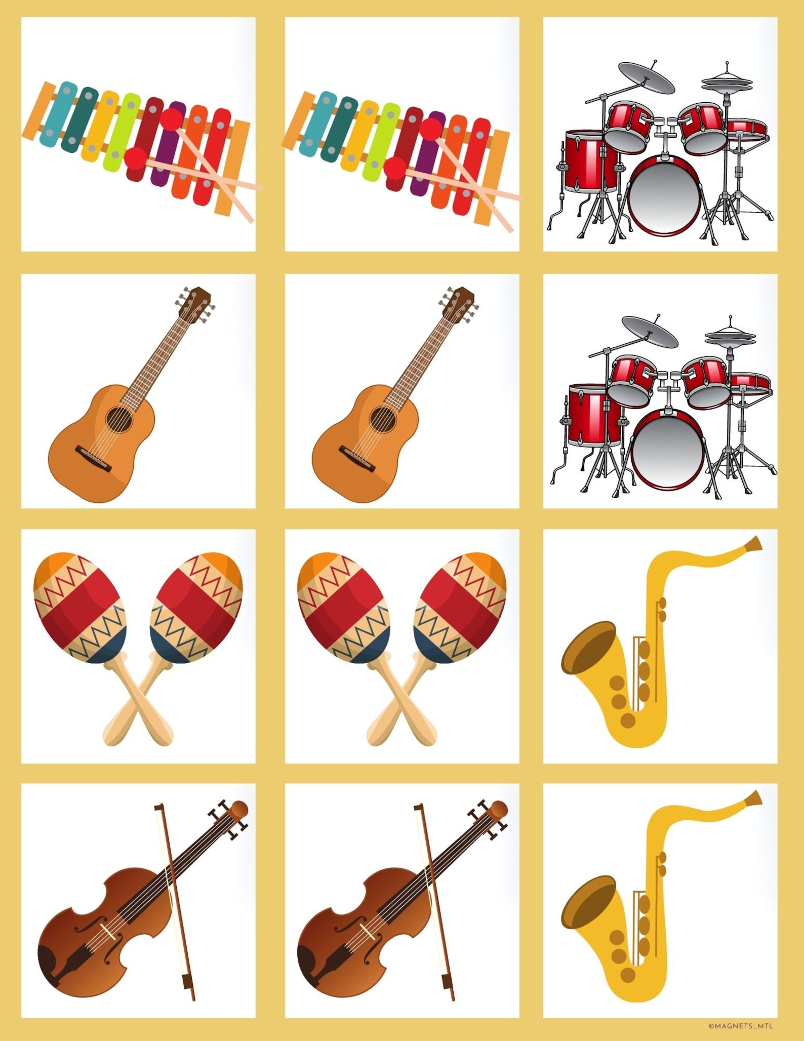Digital Download Musical Instruments Memory Game Play And Etsy
