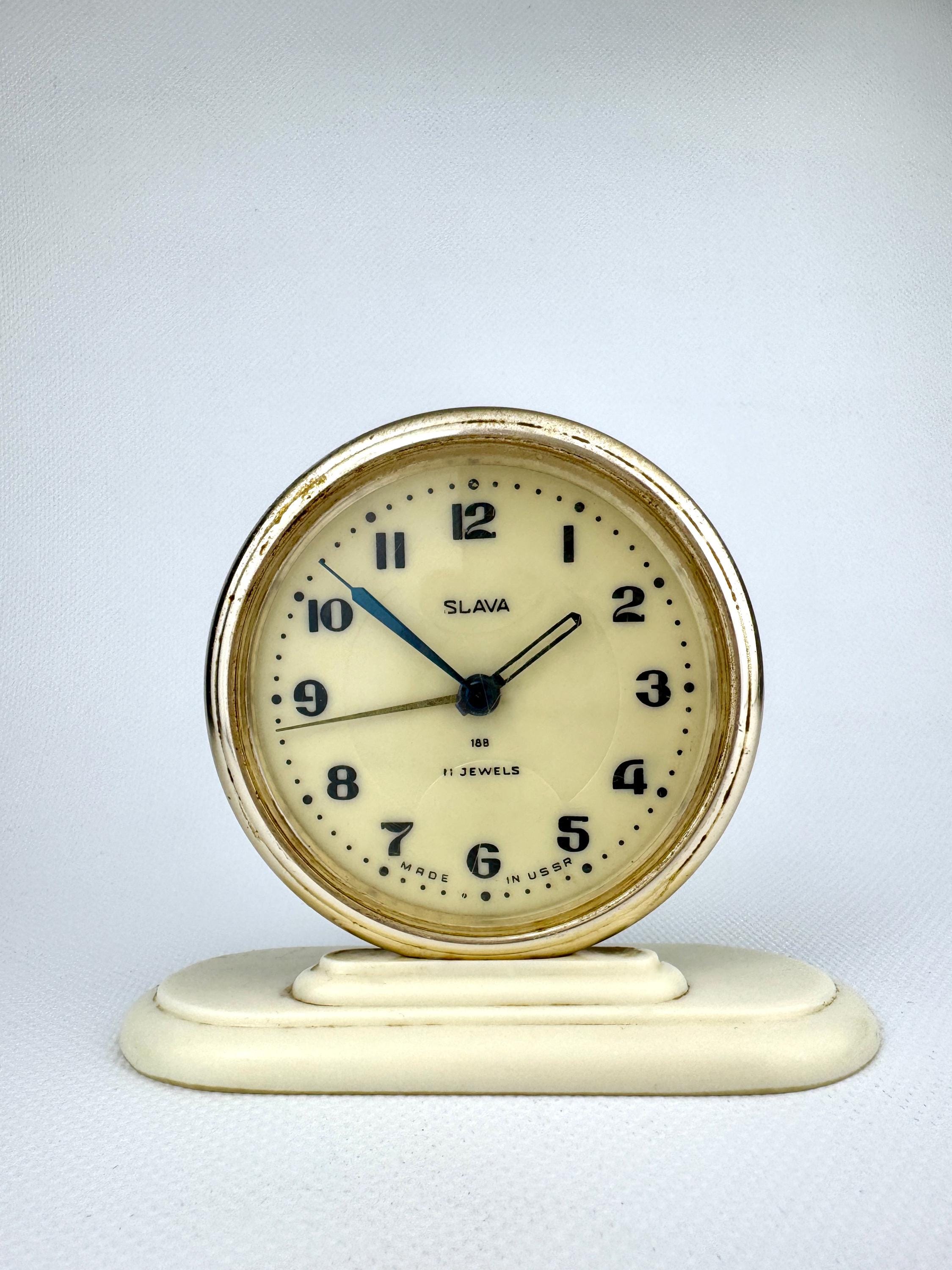 Retro Soviet SLAVA Clock – Made in USSR, Collectible Mechanical Alarm ...