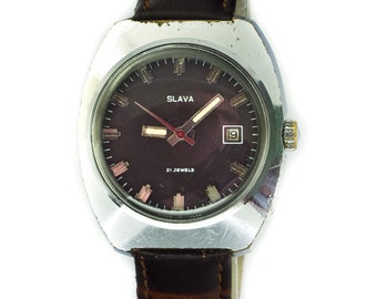 Vintage SLAVA Mechanical Wristwatch, USSR Made