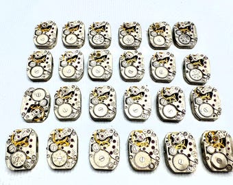 Lot 1010 vintage URSS LUCH Mouvements de montre pour femme Cal 1800 14 x 18 mm Pièces Steampunk en vrac