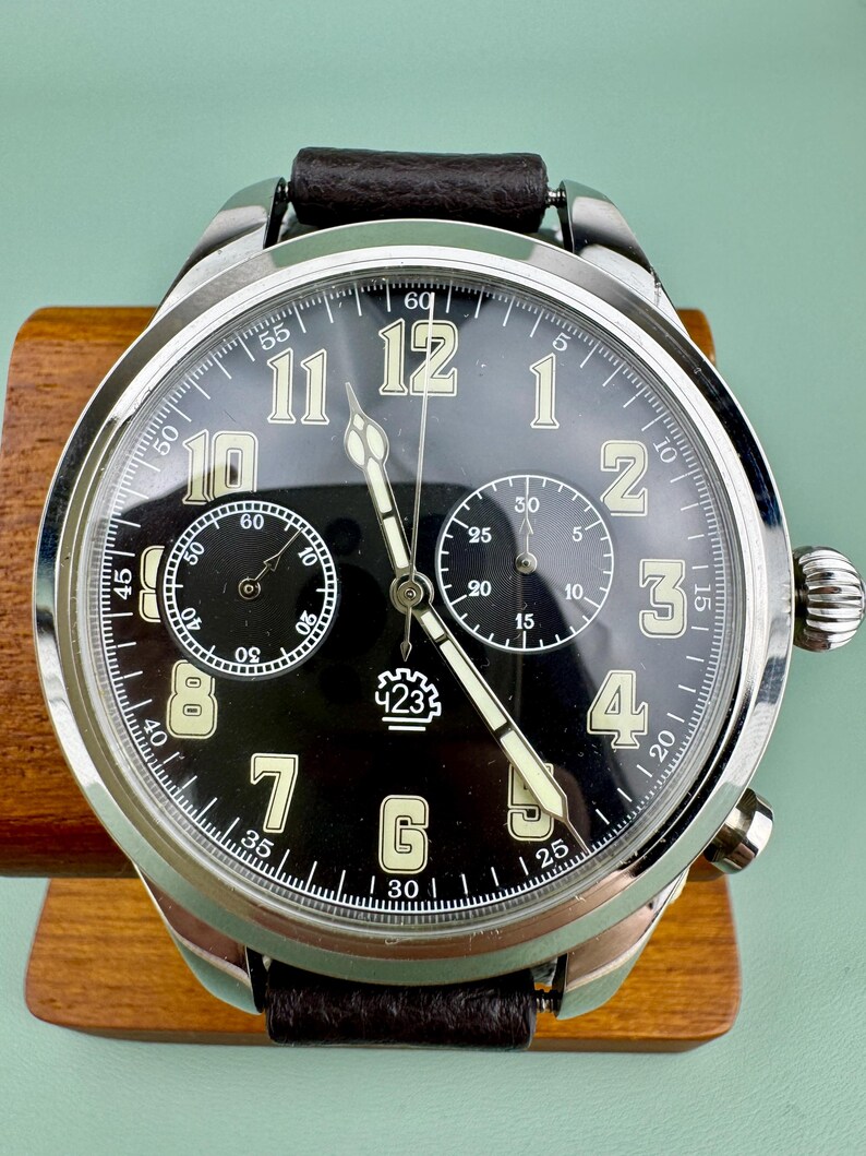 Soviet Chronograph SLAVA Wristwatch men watch 2Chz Big watch image 10