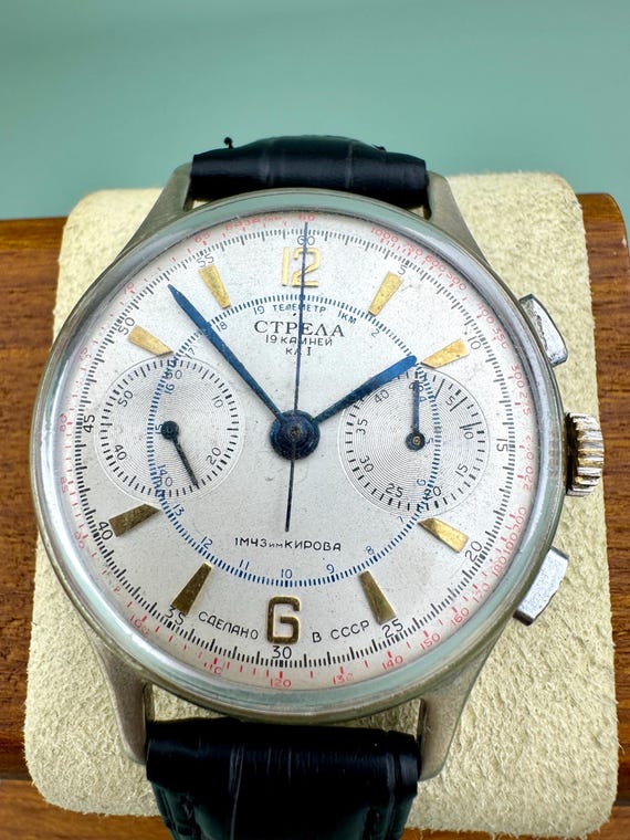 Soviet Men's Mechanical Wristwatch Chronograph STRELA 1mchz Kirov